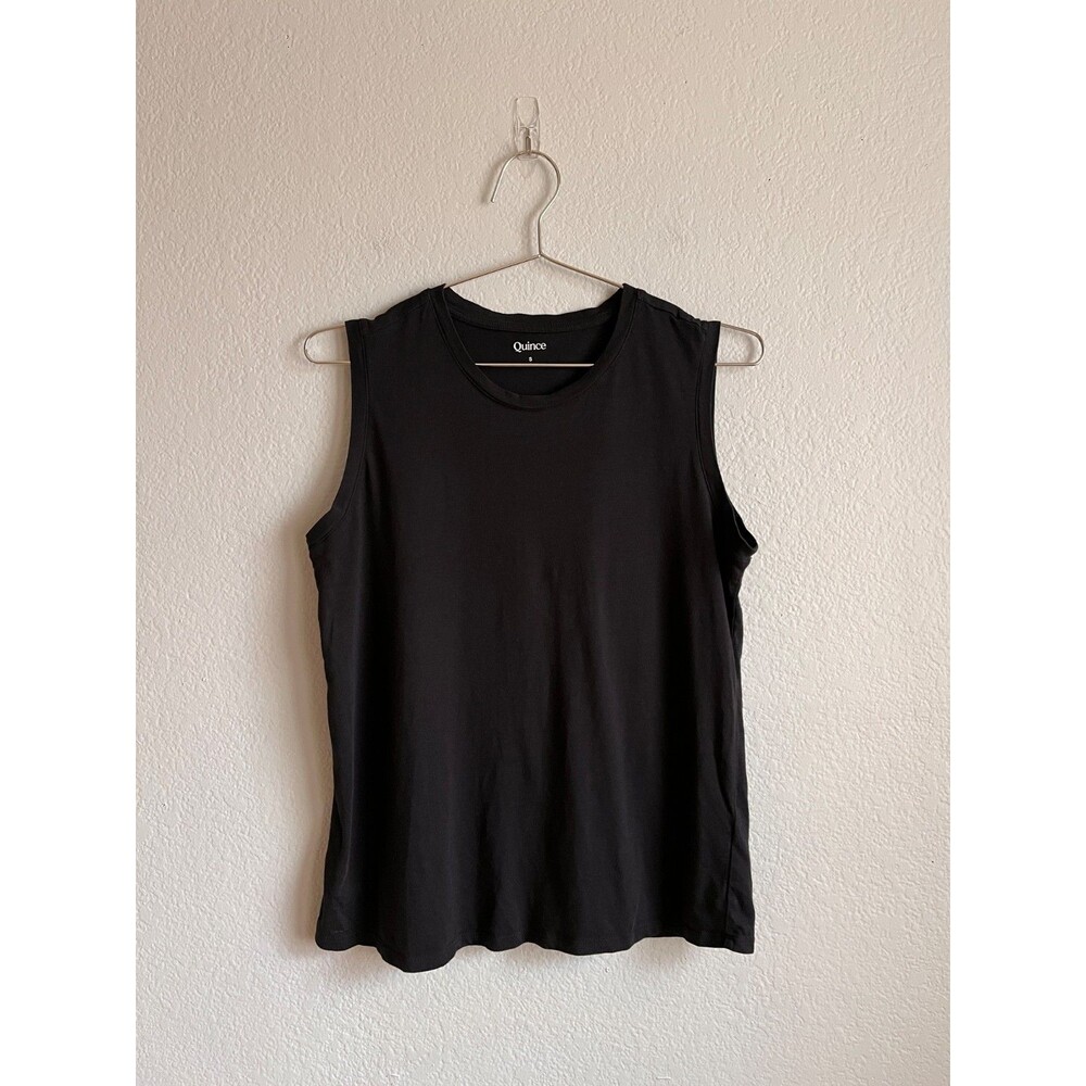 Quince Women's Cotton Modal Muscle Tank in Black Size SMALL